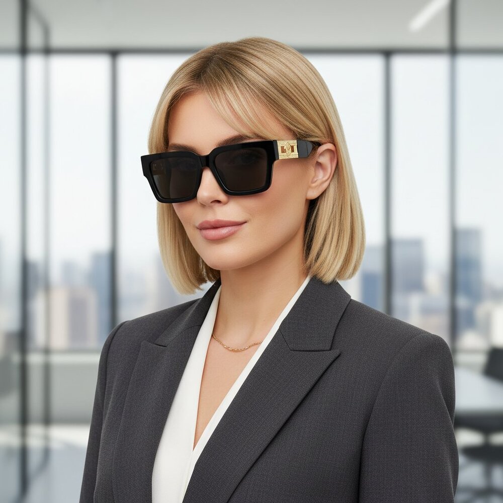 NEW MATRIX MONARCH Luxe Iconic Glam Trendy Designer Style Sunglasses Black Gold